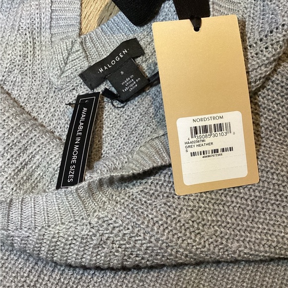 HALOGEN Grey Knit Long Sleeve Pullover Sweater – Women’s Size S – NWT - Picture 3 of 14